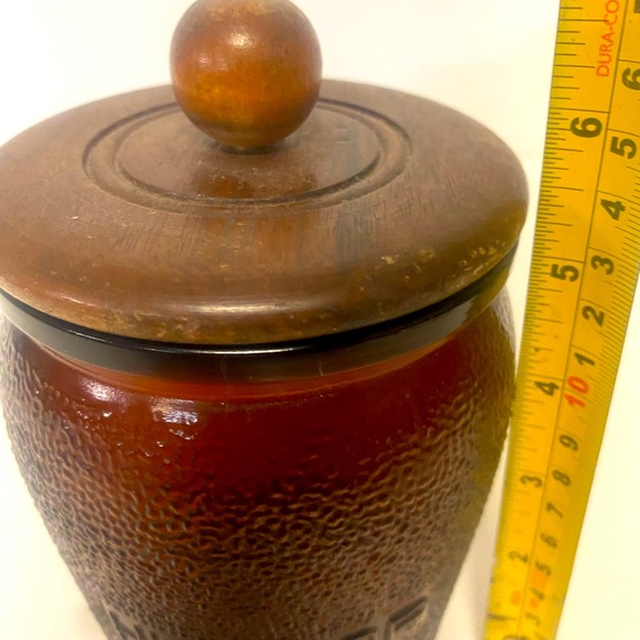 Dun-rite Glass Humidor Amber Glass Rare Find Vintage Tobacciana Snuff Jar - Picture 11 of 12